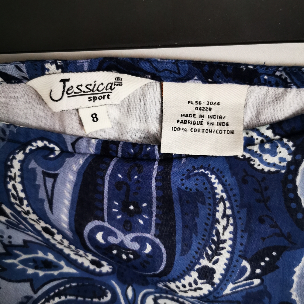 Jessica Blue and White Tiered Bubble Skirt - Picture 7 of 8